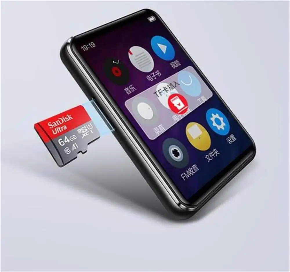 MP4 плеер Bluetooth 4,2 с 2,5 дюймовым сенсорным экраном 16 ГБ с динамиком поддерживает FM, воспроизведение видео, расширяемая sd-карта до 128G