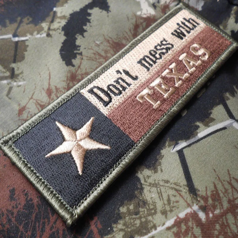 Патч с вышивкой Техасским флагом логотип одинокая звезда двусторонний крючок