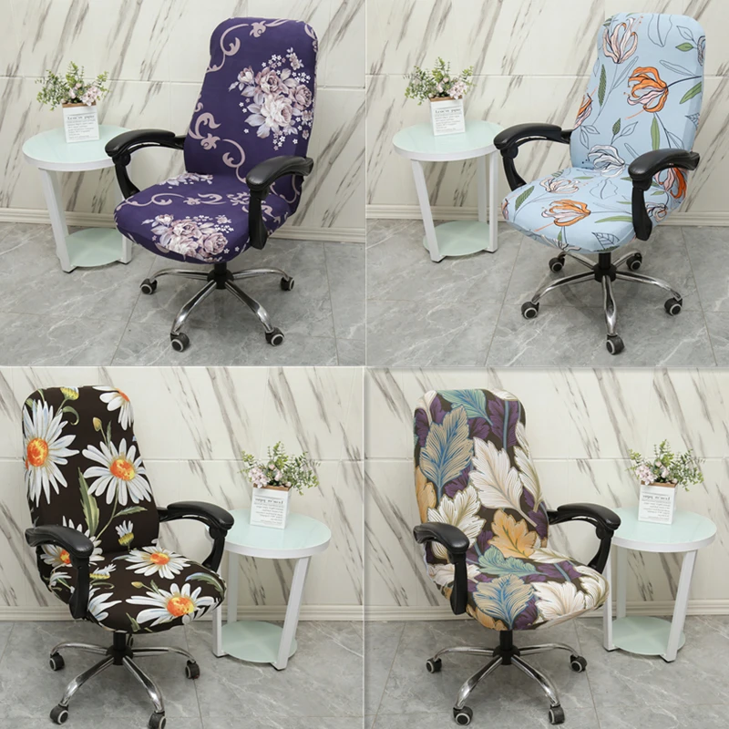 

Elastic Waterproof Spandex Chair Cover Office Computer Rotating Armchair Cover Meeting Room Dust-proof Stretch Seat Protector