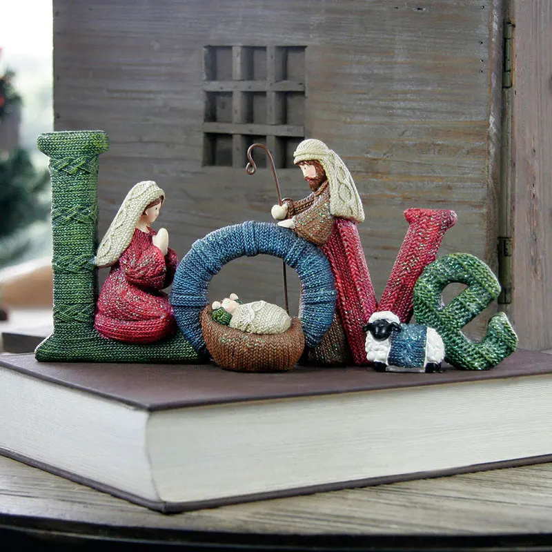 

Christmas English Alphabet Nativity Table Ornaments Home Office Study Living Room Window Cute Doll Decoration New Year 2022 Gift