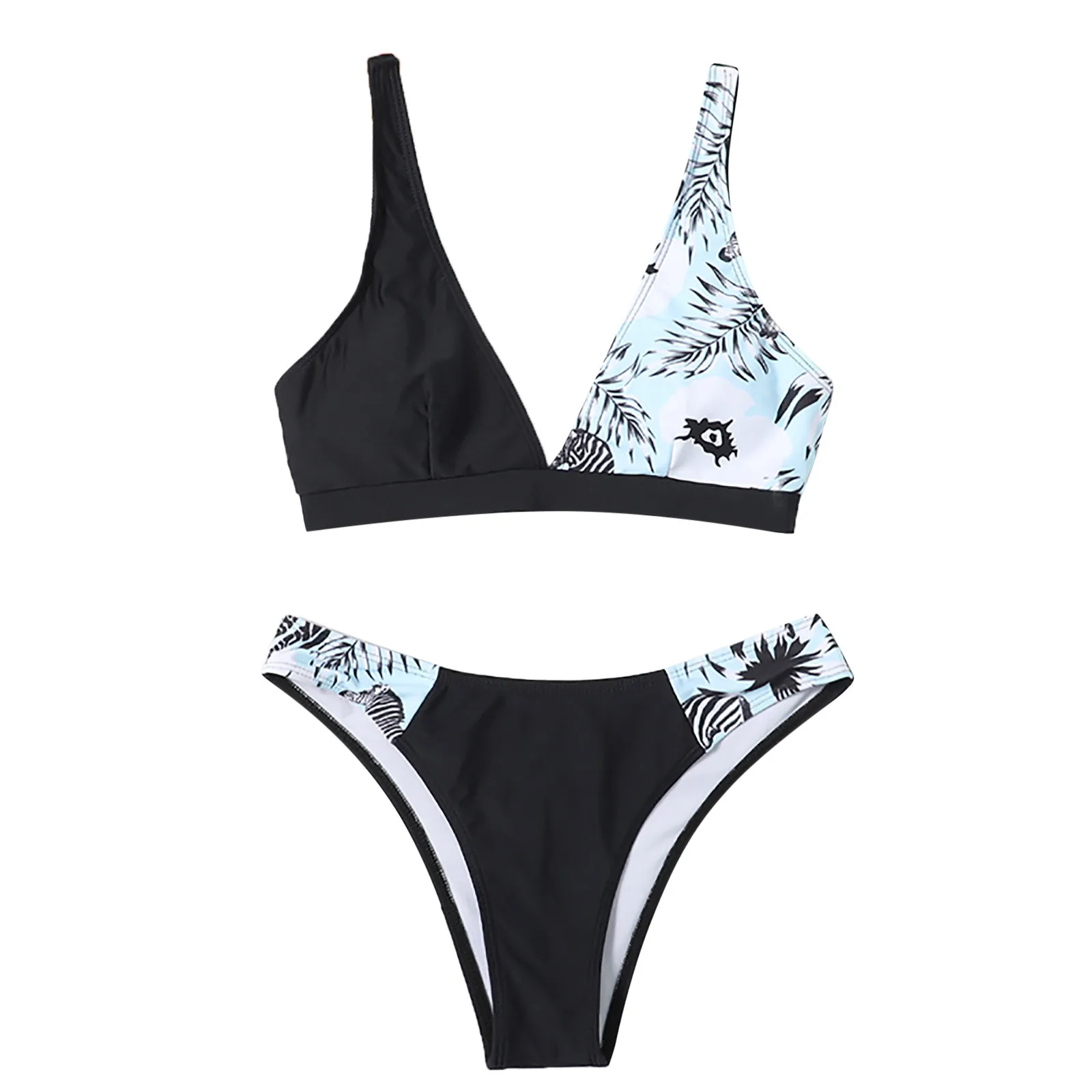 

Sexy Split Swimsuit Female Beach Bikini Set Beachwear Solid Push-Up Padded Swimwear Bikini Thong Two Piece Set Beachwear