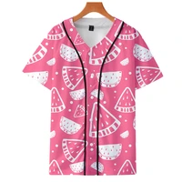 cool summer theme harajuku summer short sleeved baseball t shirt fruit 3d pattern cute style fashion new hot casual baseball tee