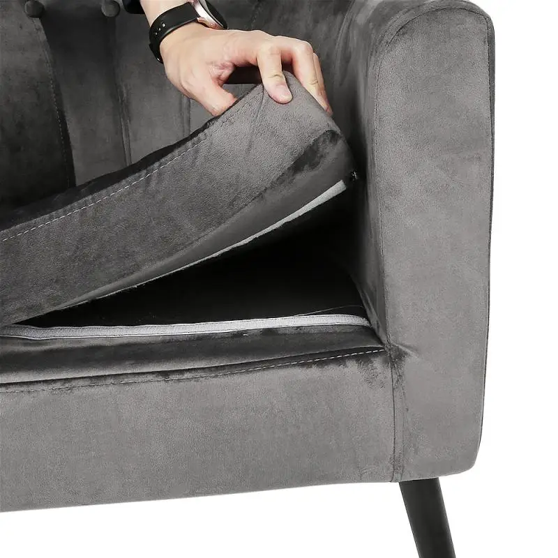 Диван-стул в нордическом стиле для гостиной шесть пуговиц льняная Нескользящая