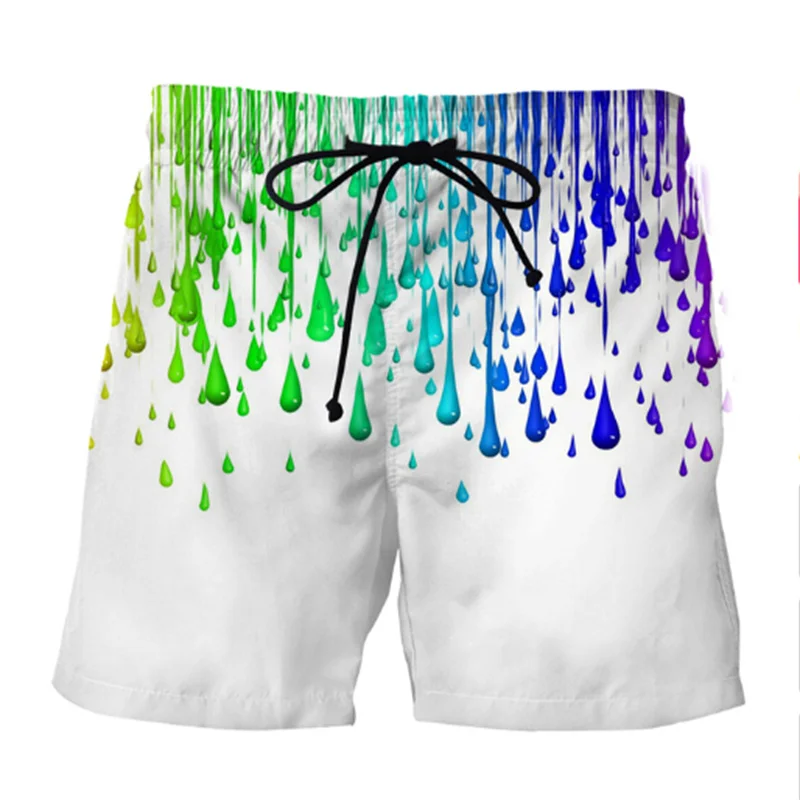 

New Product Water Drip Art 3D Printing Bermuda Short Pants baador Summer Swimwear Pants Sexy Mens Swim Briefs Beach Shorts