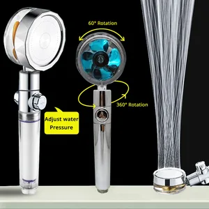 Насадка-распылитель с сильным давлением, водосберегающая, вращающаяся на 360 градусов, с небольшим вентилятором, моющаяся ручная Лейка для душа
