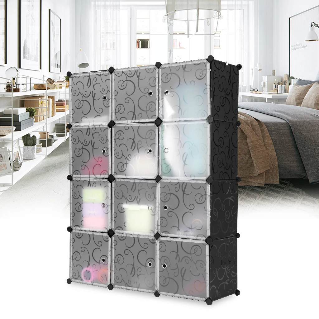 LANGRIA 12 Куб DIY Современные органайзеры для шкафа, пластиковые модульные многофункциональные шкафы с узором для хранения, спальни, гостиной