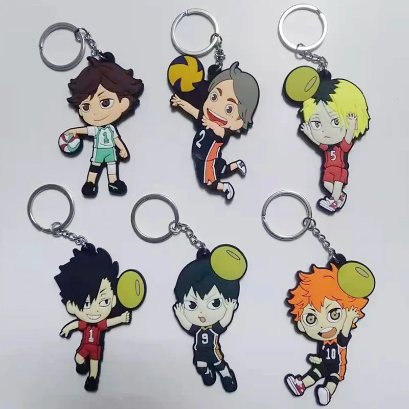 

Anime Haikyuu Cosplay Kenma Tetsuro Toru Shoyo Tobio Koshi Soft Rubber Keychain Kids Key Holder Trinket Gift