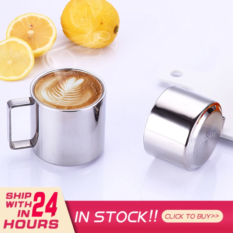 300 мл Нержавеющая сталь двойной Слои путешествия Кофе кружка для молока латте