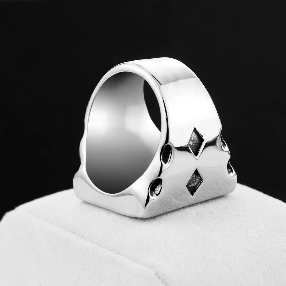 Men's Ring Vintage Personality Poker Scythe Death Rings For Men Punk Jewelry Silver Color Stainless steel images - 6