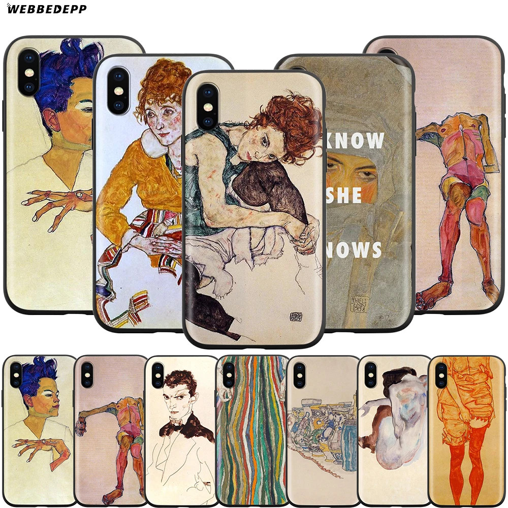 Чехол Webbedepp Egon Schiele для Apple iPhone 12 Mini 11 Pro XS Max XR X 8 7 6 6S Plus 5 5S SE|Бамперы| |