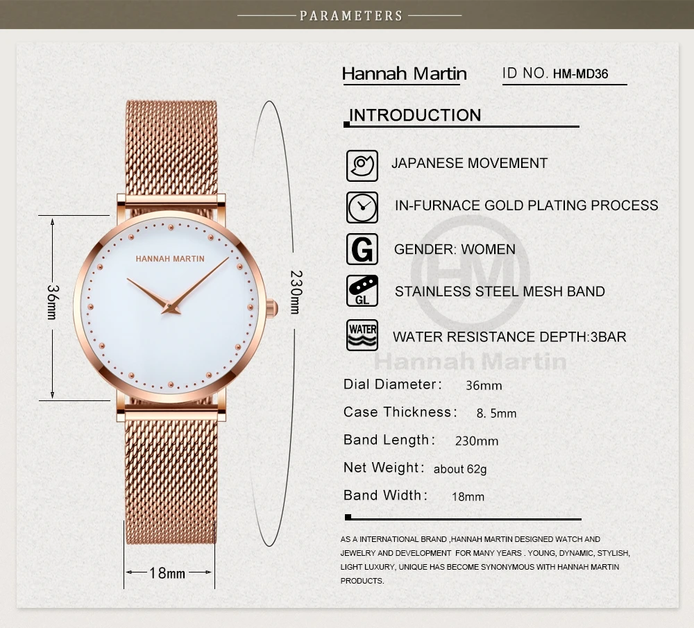 Часы наручные женские с японским кварцевым механизмом брендовые Роскошные