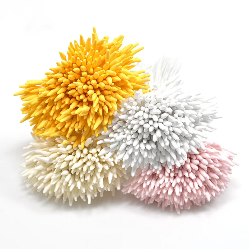 390 шт. 2 мм одиночные тычинки DIY искусственные мини цветочные pistil Muted Color