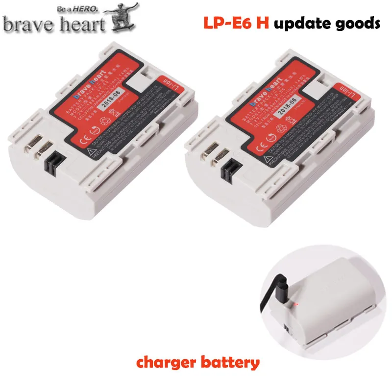 2x battery Высокое Качество 7,2 в LP-E6 LP-E6N LP E6 литий-ионная аккумуляторная батарея Сделано с японскими ячейками для Canon EOS 5D Mark II III 7D 60D 6D 80D - Цвет: 2x battery