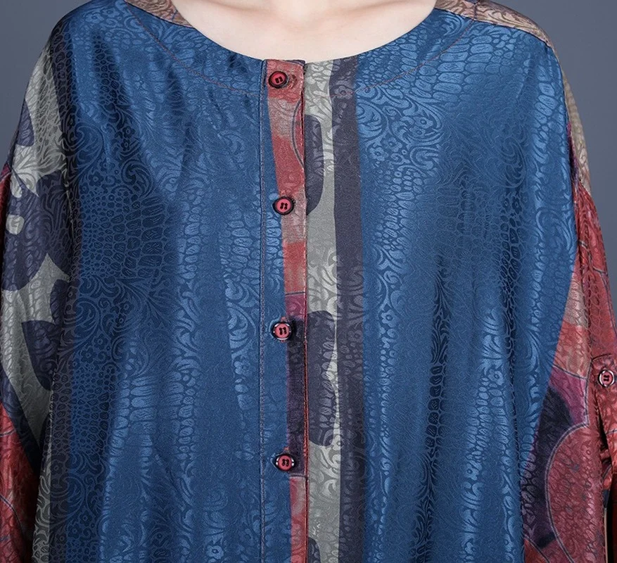 

2021 Summer Korean Fashion New Products Casual Loose Dress Elegant Temperament Printing Irregular Color Matching Retro Dress