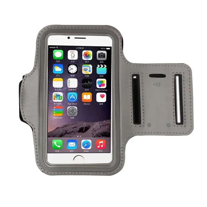 Gray Универсальная повязка на руку, чехол для телефона s для IPhone 6, 7, 8, x, 6 s, чехол для спортивной повязки на руку, чехол для ремня, сумка для бега, тренажерного зала, 5,5 дюймов - Цвет: Gray