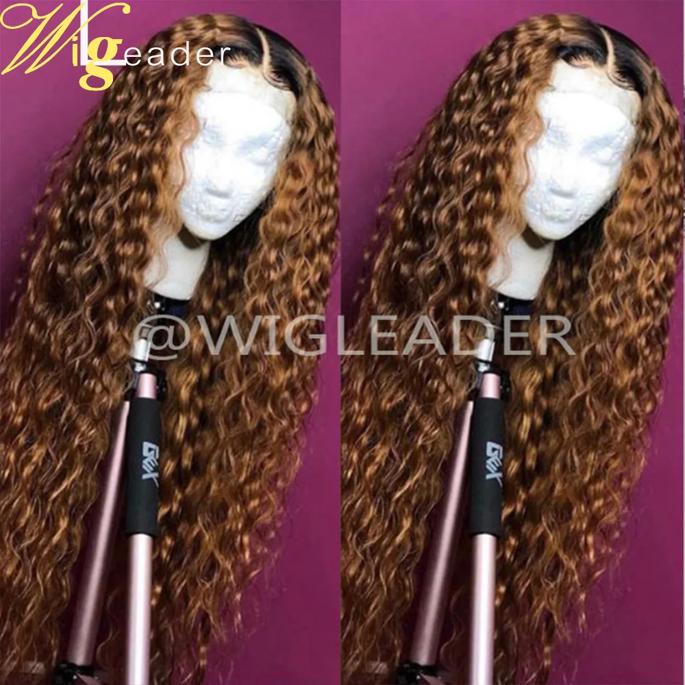 Wigleader эффектом деграде (переход от темного к 1b/30 вьющиеся человеческие волосы