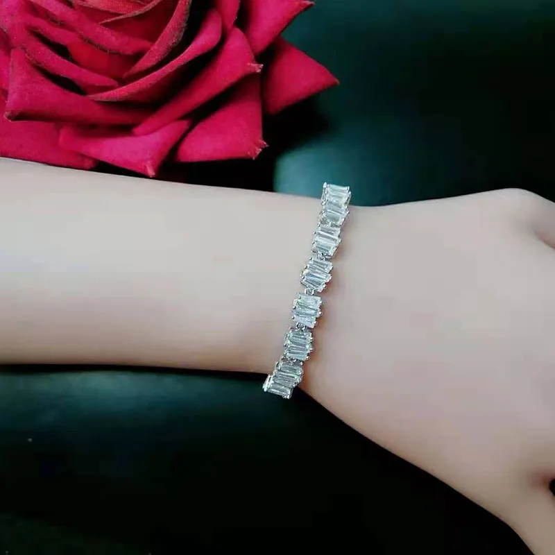 Женские блестящие пуловеры Funmode кубический циркон браслет-Багет подарок FB146 |