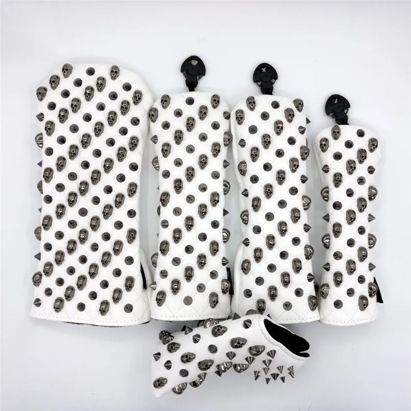 [Заклепки с черным черепом] Премиум Чехлы для гольфа водителей Гольф трассы лес