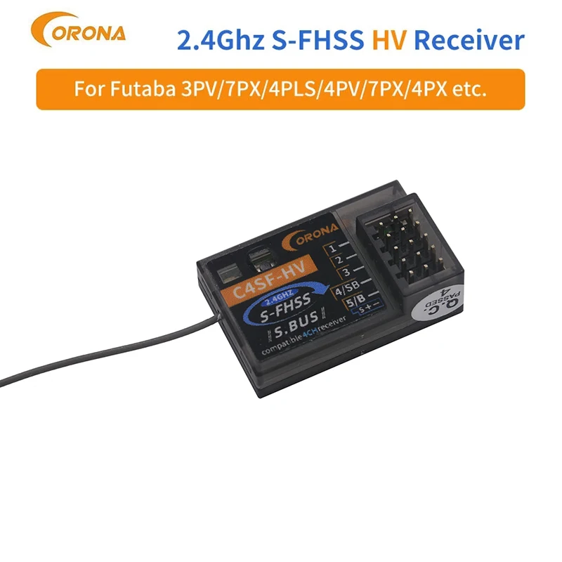 

Corona-RC C4SF-HV 2.4GHz Futaba FHSS/S-FHSS Compatible Receiver SBUS for 3PV 4PLS 7PX 4PX