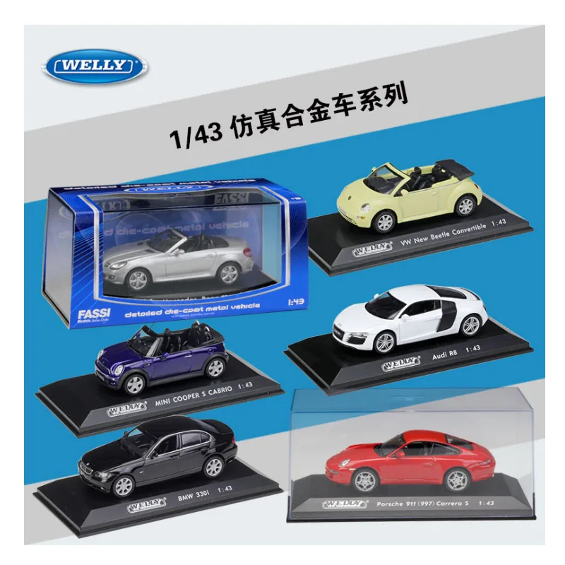 Welly 1:43 модель автомобиля из сплава 911(997) Carrera S Mini Cabrio Металлический Игрушечный