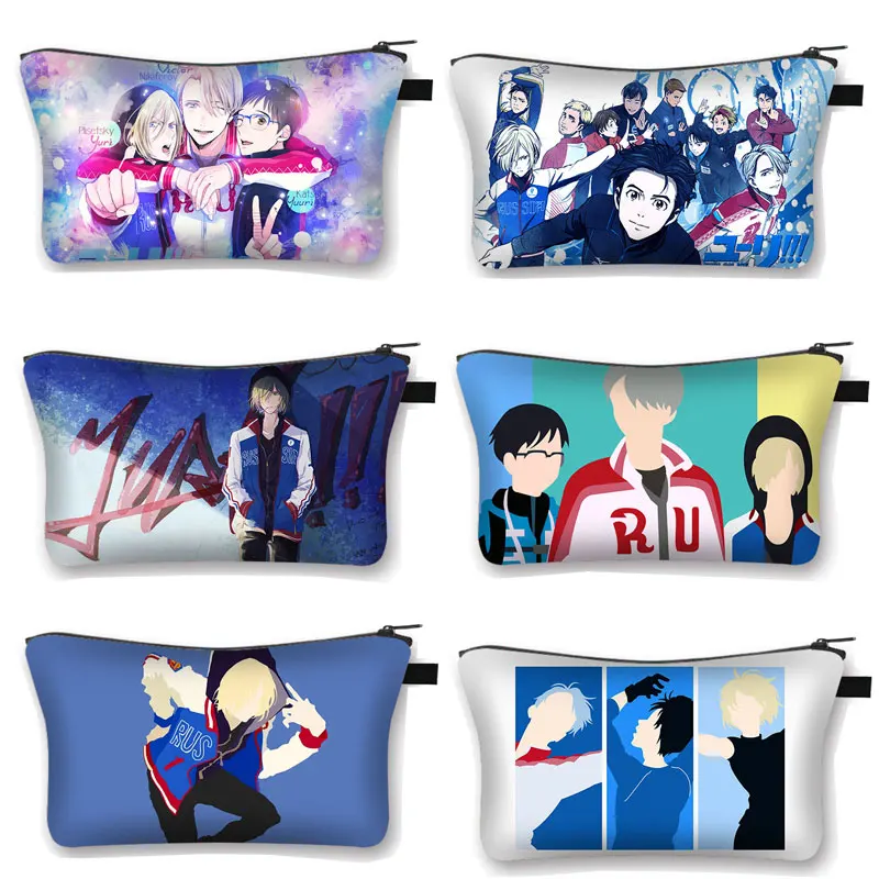 Аниме Yuri on Ice косметический чехол женская косметичка BL Yaoi манга сумка для