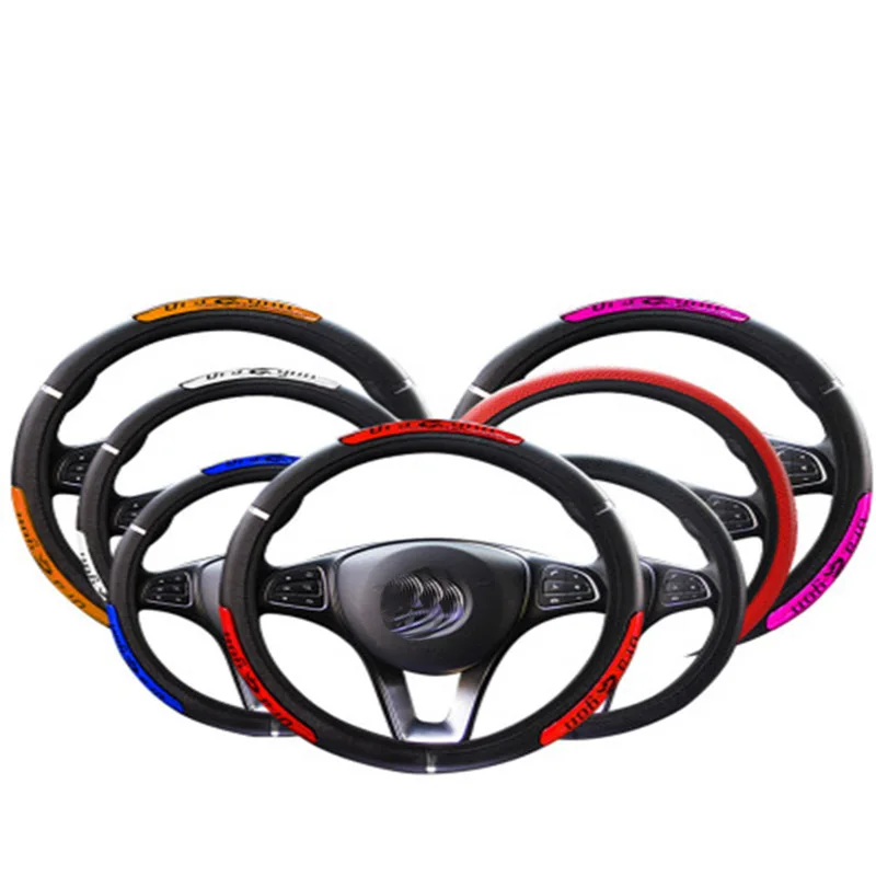 

Car Steering Wheel Covers 100% Brand New Reflective Faux Leather Elastic China Dragon Design Auto Steering Wheel Protector