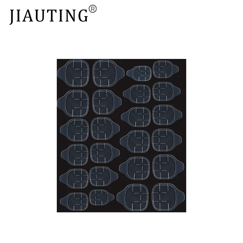 

JIAUTING 24 Sheets Nail Art Sticker DIY Nail Tips Transparent Self Adhesive Double Sided Jelly Waterproof False Art Extension