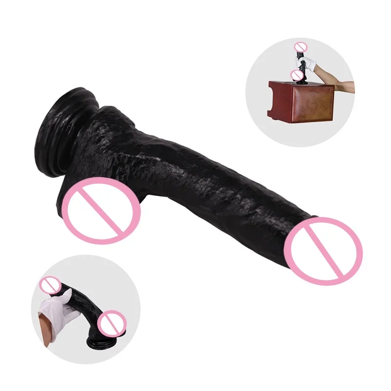 25 см черный телесный гигантский реалистичный фаллоимитатор Искусственный член