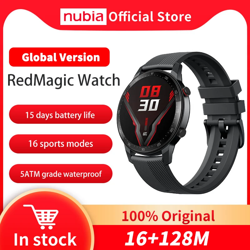 Умные часы глобальная версия Nubia RedMagic 1 39 дюйма AMOLED пульсометр 16 спортивных