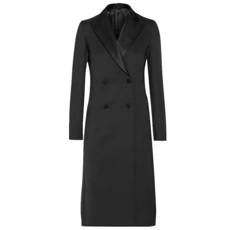 

Новое поступление весна осень двубортный Длинный блейзер женский двубортный тонкий пиджак Офисная Леди