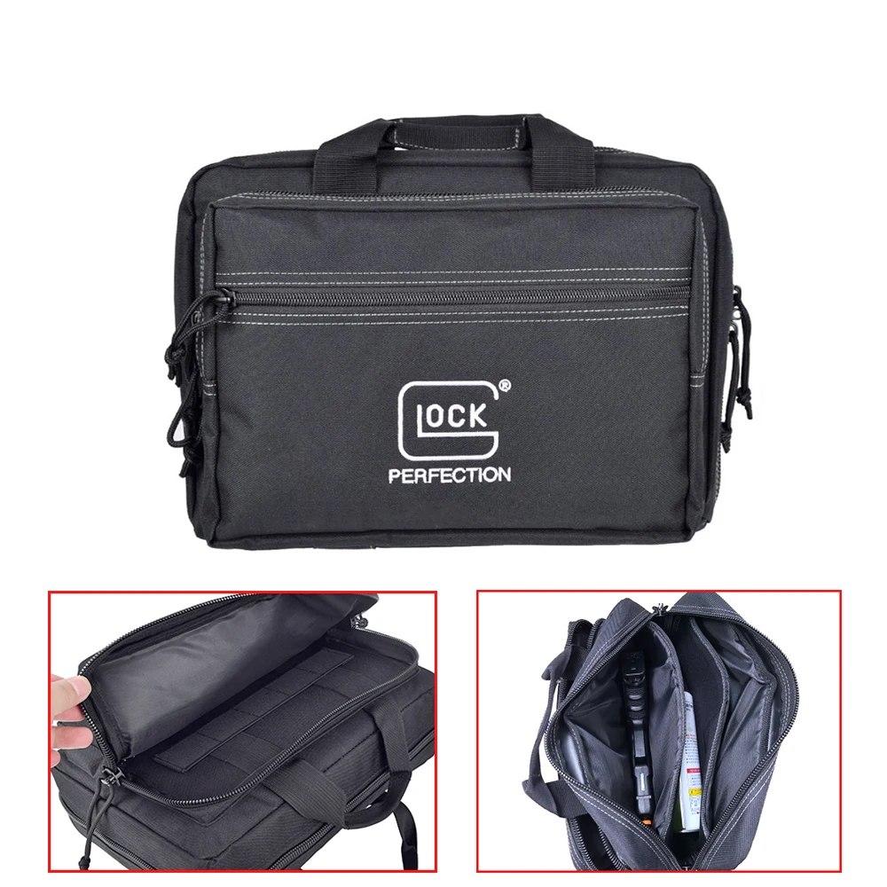 

Glock Pistol Gun Bag Portable Magazine Pouch Padding Protection Dual Handgun Case Holder For 1911 Beretta CZ 75 Taurus G2C