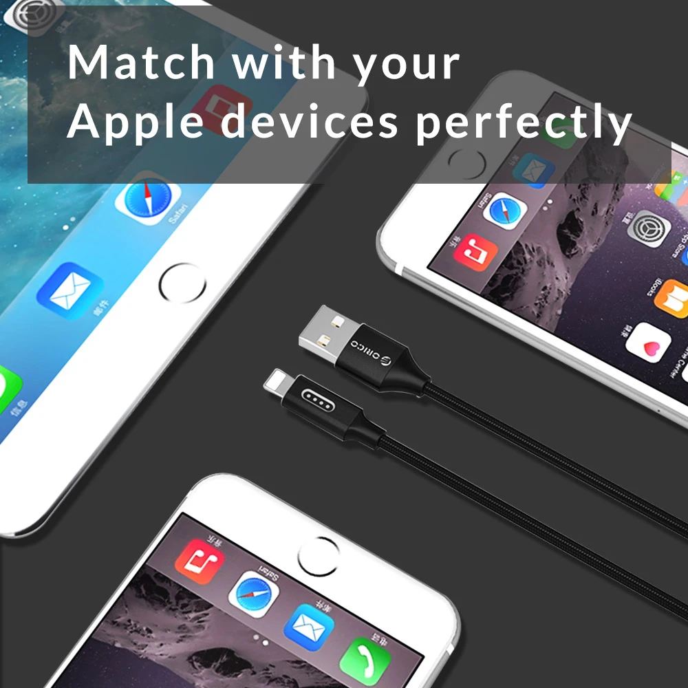 ORICO USB Cable with LED Indicator For iPhone 6 6s 7 Plus Denim Fast Charger Data Apple 5 5s IPad Air | Мобильные телефоны и