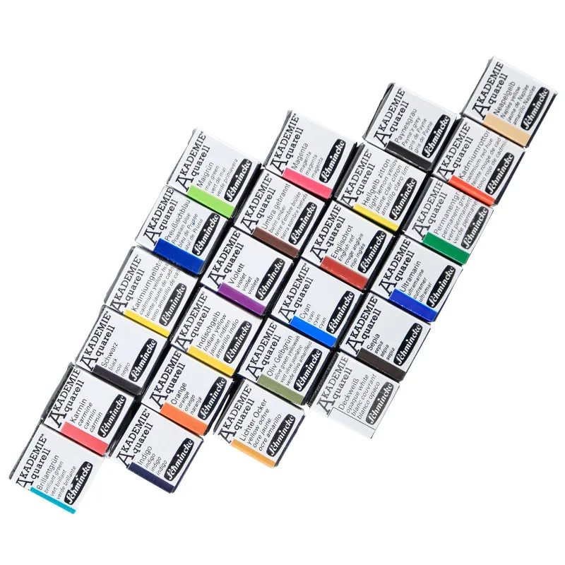 Cena Niemiecki Schmincke Solidna Akwarela Pół Patelnie Akademia Pojedynczy Kolor Wymiana Akwarela Pigmenty Dostaw Sztuki Dla Artystów