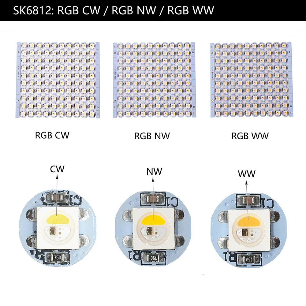 10 ~ 100 шт. светодиодный чип WS2812B с платой радиатора черный/белый PCB (10 мм * 3 мм) 5 в