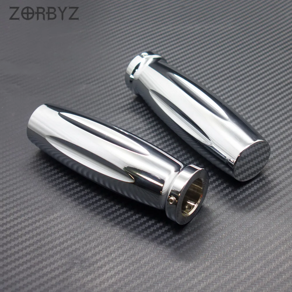 Ручки для мотоцикла ZORBYZ 7/8 дюйма 22 мм хромированные алюминиевые ручки с ЧПУ Harley