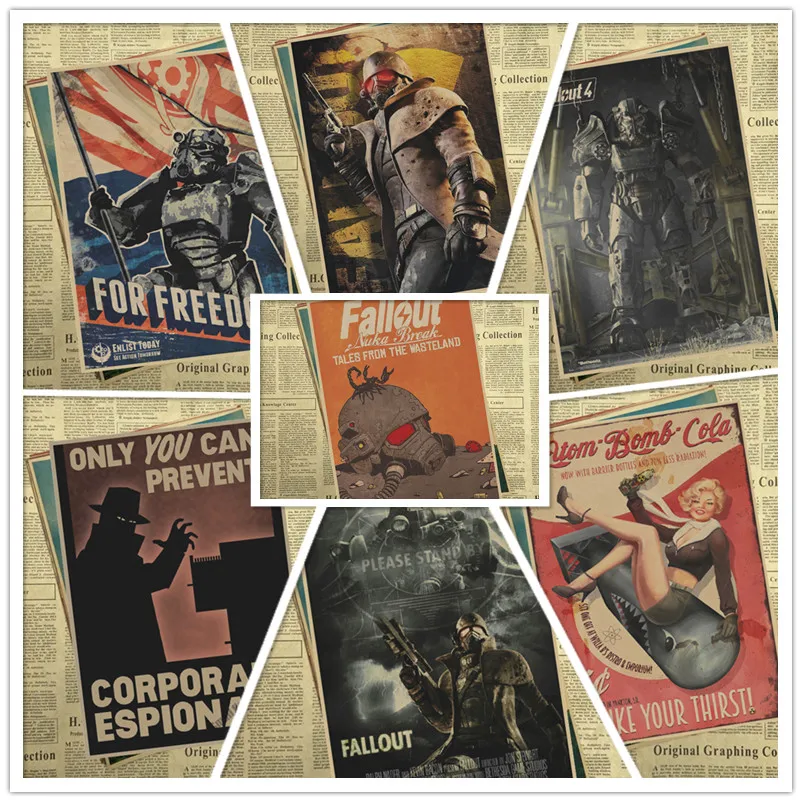 Fallout крафт бумага печать четкое изображение художественная живопись | Отзывы и видеообзор