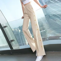 wide legged pants womens pants spring autumn 2021 new cotton pants high waisted loose straight casual pants summer