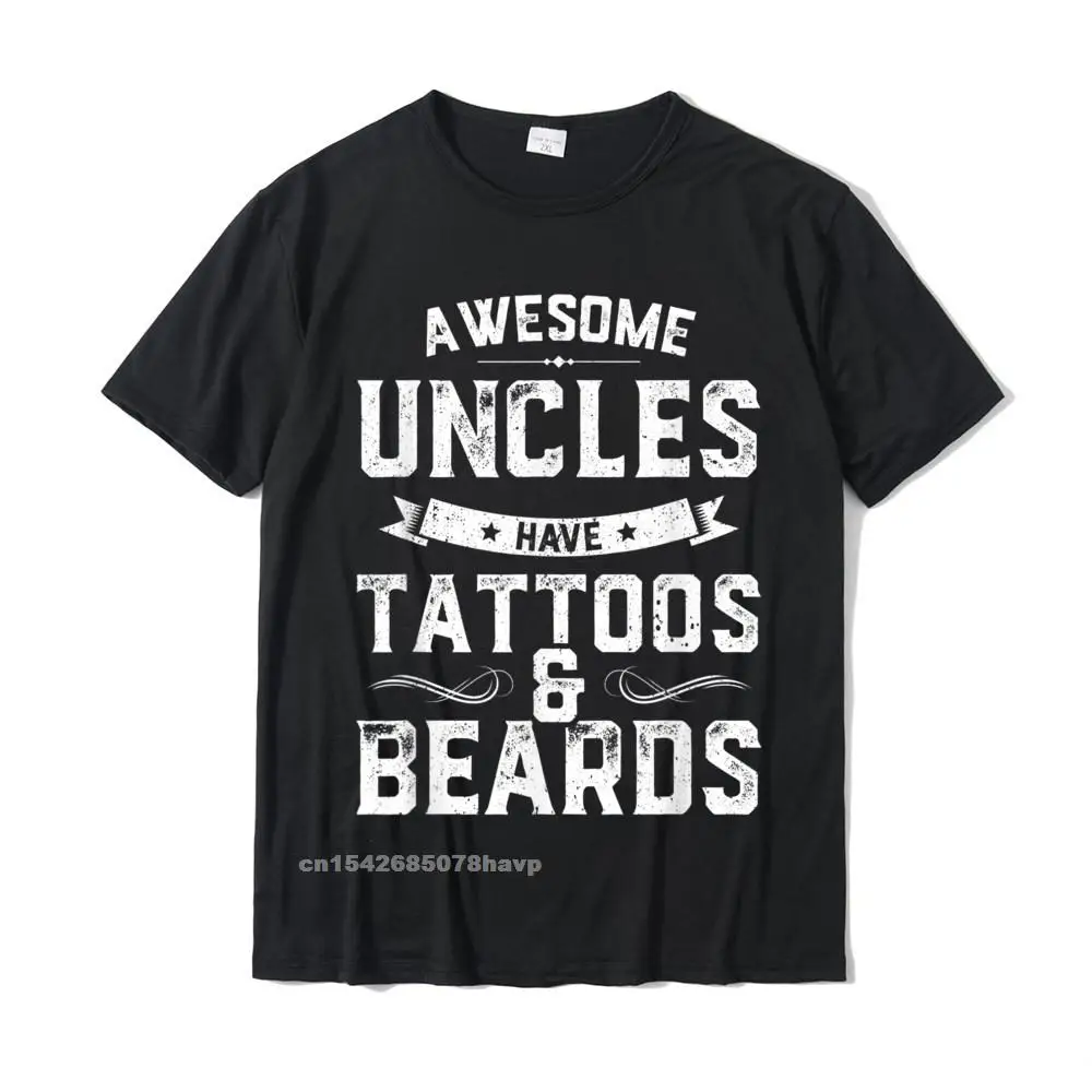 Мужская забавная футболка на День отца с татуировками и бородками повседневная