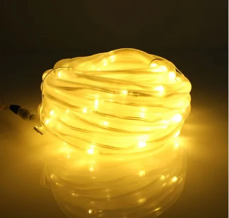 50/100LED солнечный светильник, уличный/закрытый Сказочный светильник, Рождественский светильник, мягкая трубка, медный провод, водонепроницаемый, для праздника, вечеринки, Декор - Испускаемый цвет: Тёплый белый