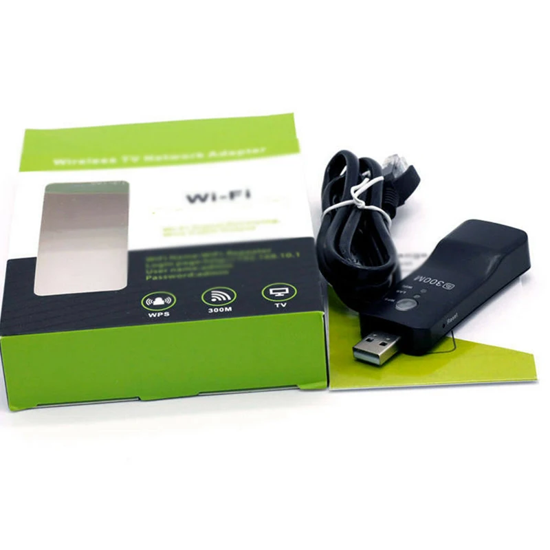 Беспроводной USB Wi-Fi адаптер 300 м двухдиапазонный сетевой HDTV с поддержкой Netflix Hulu
