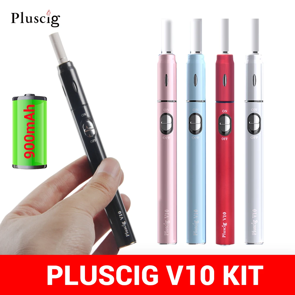 Vape IQO Pluscig V10 Kit Heating With 900mah Battey Electronic Cigarette Tobacco Dry Herb Cigarrillos Electronicos Vaporizadores