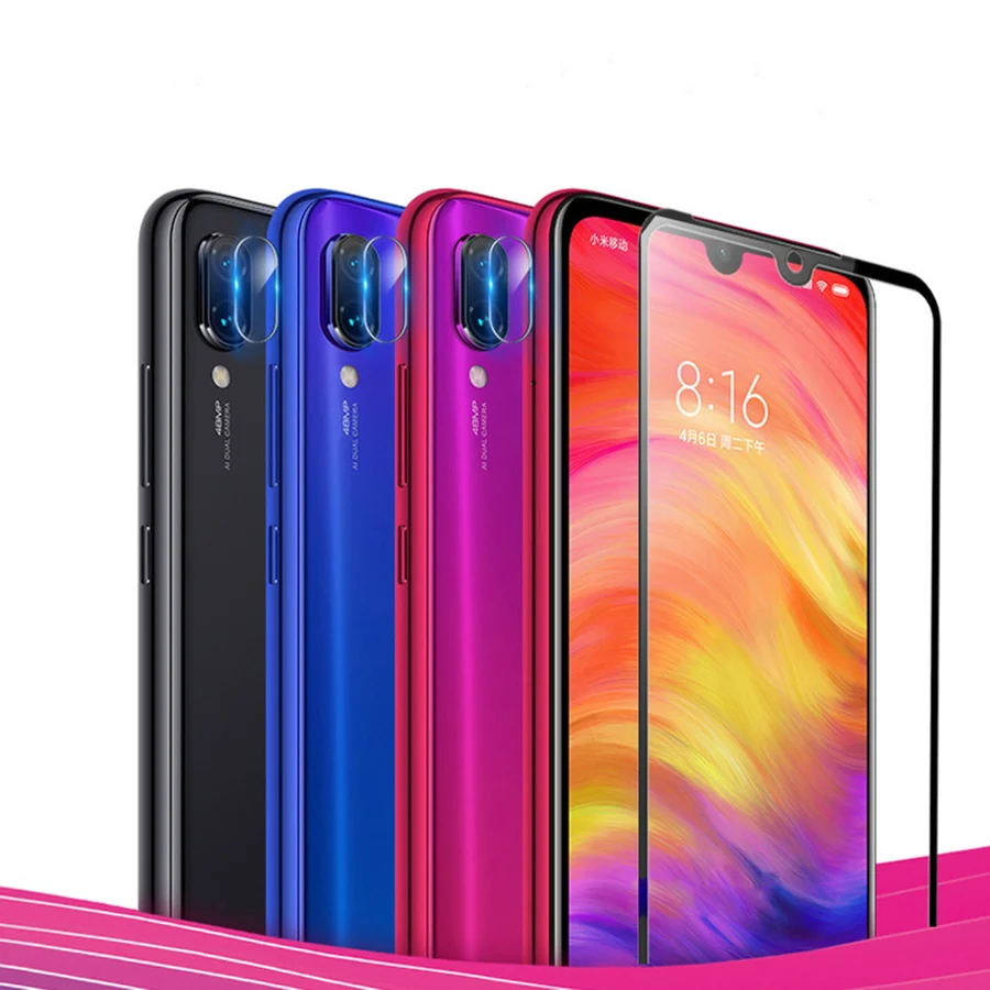 Пленка для объектива камеры 2 в 1 Redmi Note 7 8 6 5 Pro закаленное стекло K20 9T 7A 8A Защита