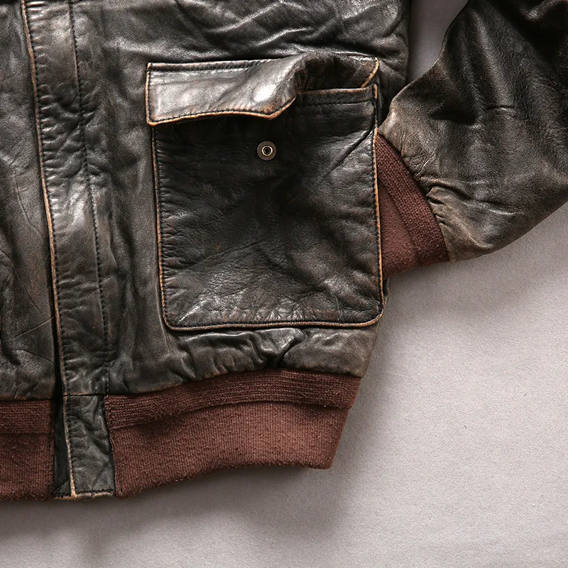 

Men's Vintage Genuine Leather Jacket Soft Cowhide Motorcycle Biker Jacket Spring Autumn Coat Plus Size 2021