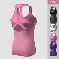 yoga tops women sexy gym sportswear vest quickly dry sleeveless running vest quick dry gym yoga tank tops workout female t shirt
