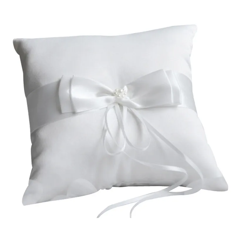Wedding Ceremony Ring Pillow Flower Basket Romantic Satin Bowknot Storage for Girl Party Supplies | Дом и сад