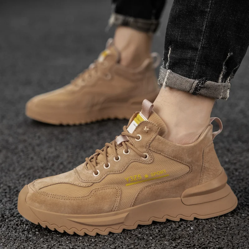 

Men's Winter Boots First Layer Pig Ba Gepi Fashion Trend Leather Boots Casual Shoes Men's Outdoor Light Ankle Non-slip Warmth