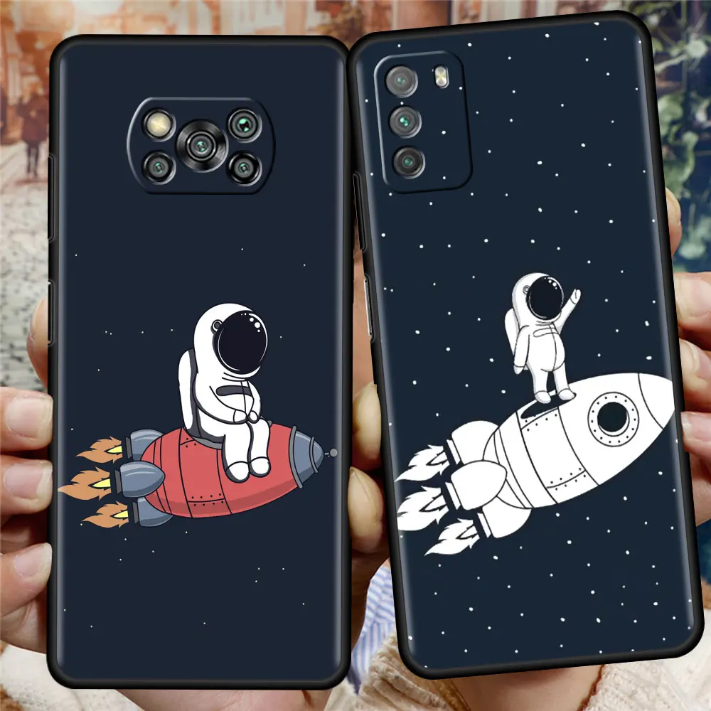 

Soft Coque for Xiaomi Poco X3 NFC M3 F1 F3 GT Redmi K40 Pro Phone Case For Mi 11 Lite 11T Mobile Cover Rocket Star Astronaut