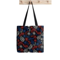 2021 shopper bandana dark red print tote bag women harajuku shopper handbag girl shoulder shopping bag lady canvas bag