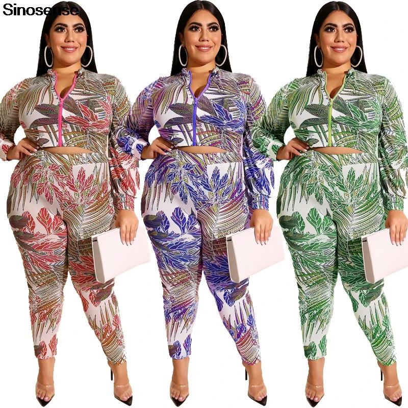 XL 5XL плюс размер комплект из двух предметов 2019 короткая куртка на молнии с принтом