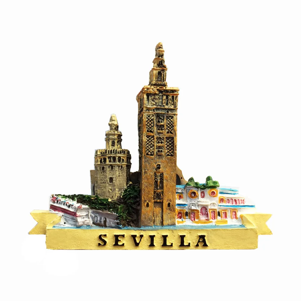 

BABELEMI 3D Seville Cathedral Spain Travel Tourist Souvenirs La Giralda Refrigerator Magnets Fridge Magnet Home Decor